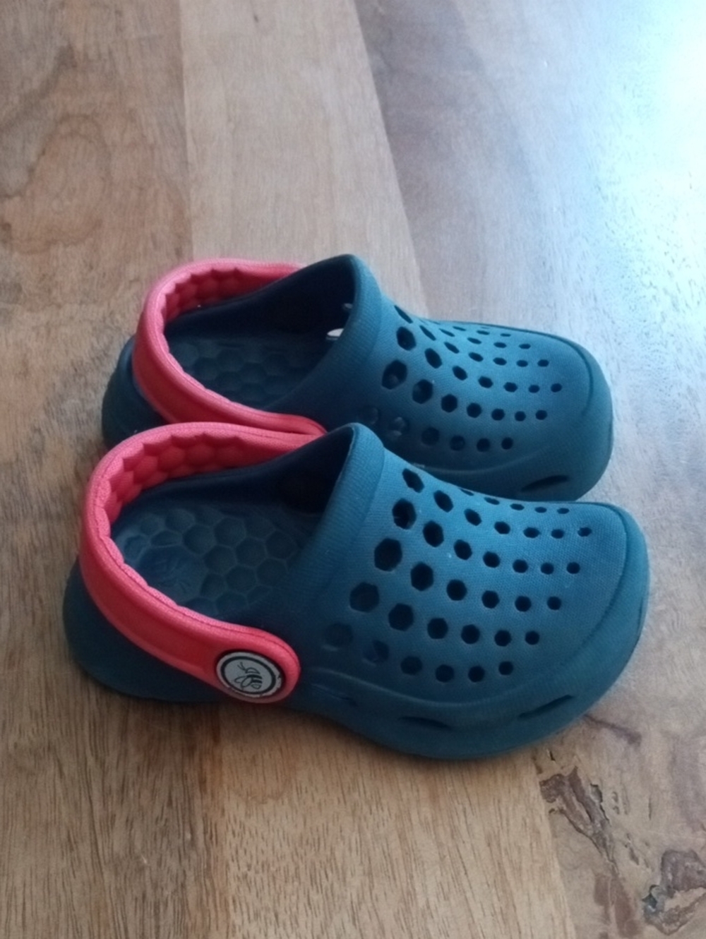 Joybees Navy and Red Slip-On Clog with Backstrap